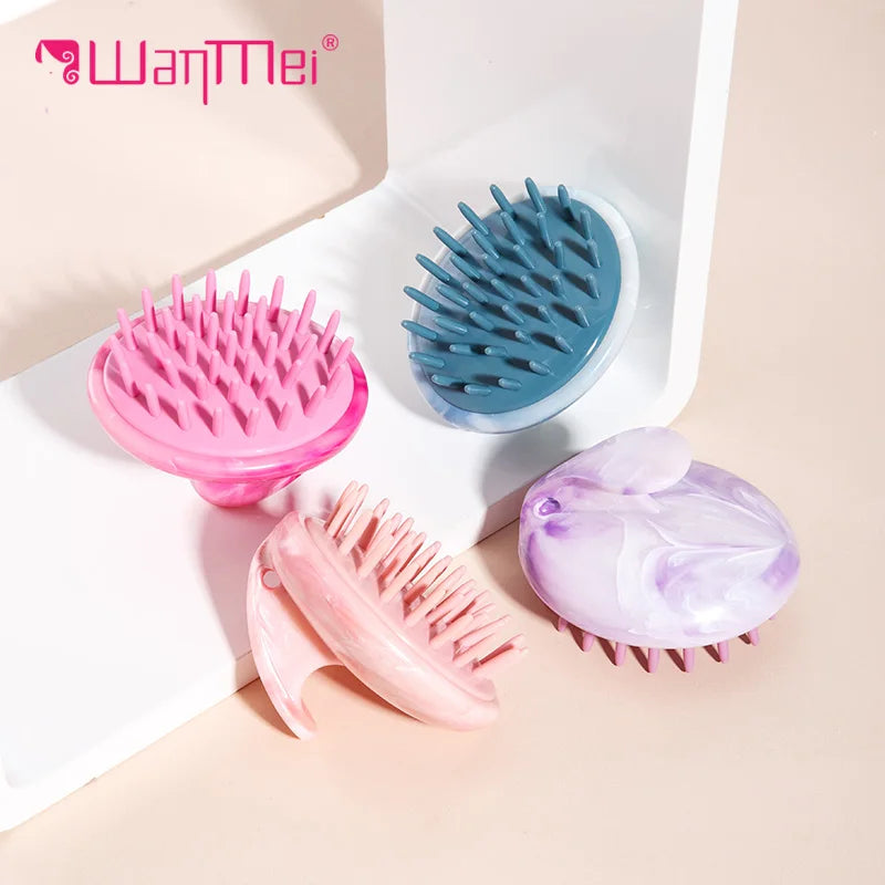 Silicone Scalp Massager Shampoo Brush – Marble Pattern Scalp Massager Brush PLUSH