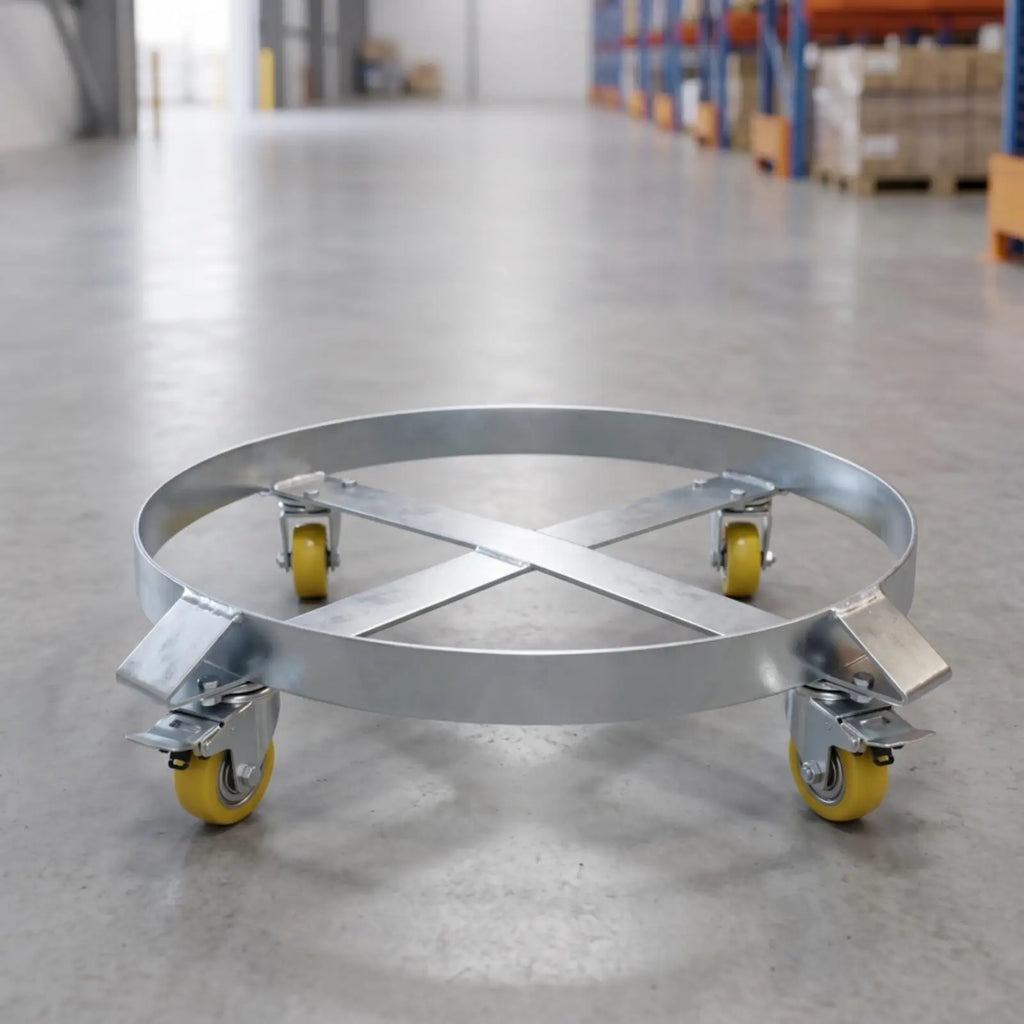 Drum Dolly with Swivel Casters – Heavy-Duty Steel Moving Base Drum Dolly PLUSH