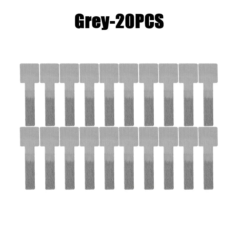 Reusable Hook & Loop Cable Ties | Self-Adhesive Wire Organizer Cable Ties Organizer PLUSH Grey-20PCS