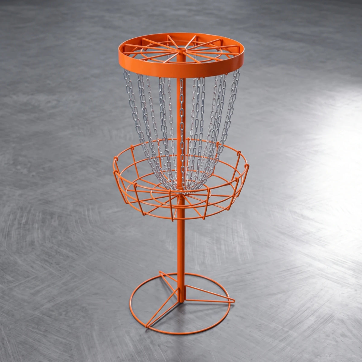 Portable Disc Golf Basket with Chains – Orange Practice Target Disc Golf Basket PLUSH