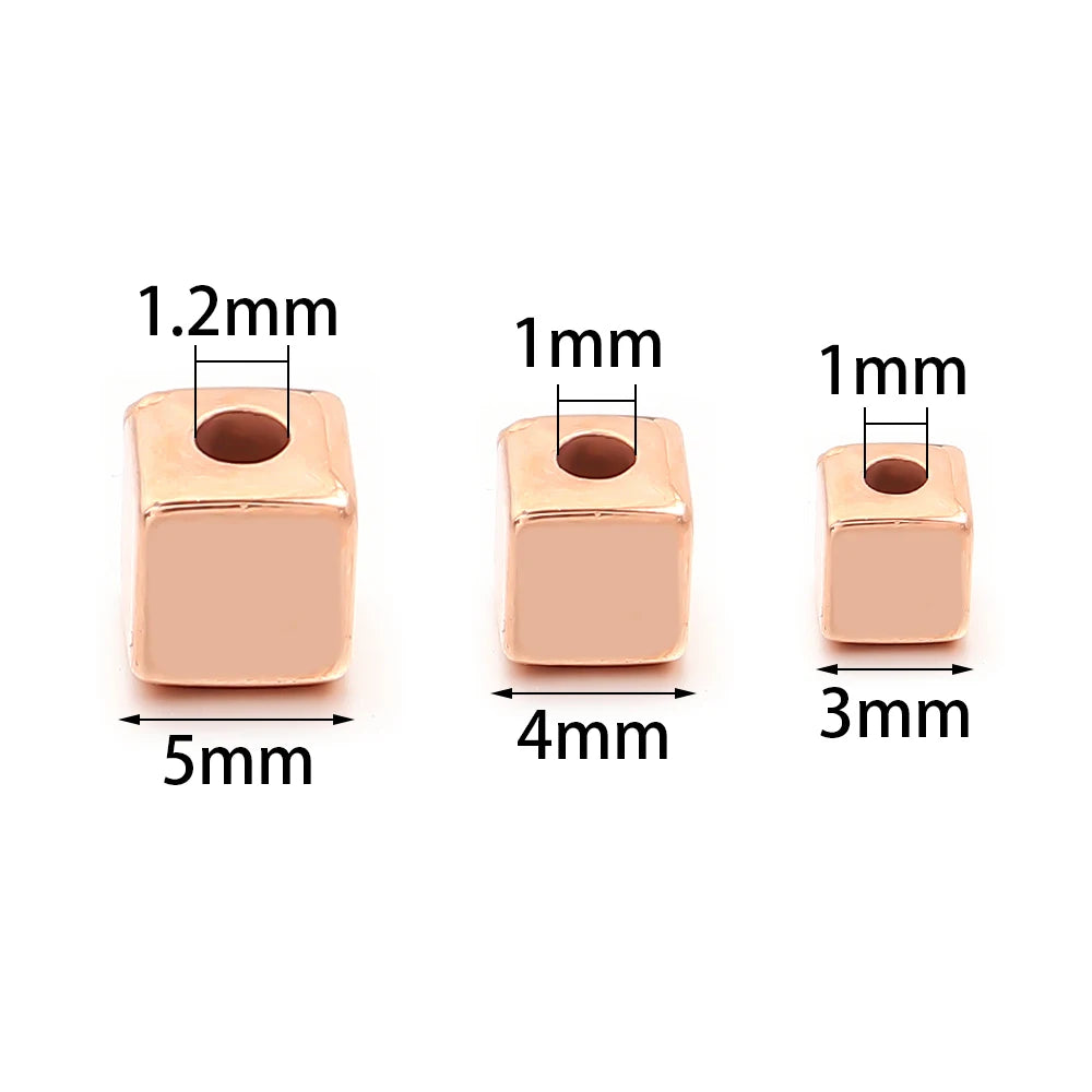 200pcs CCB Square Spacer Beads Gold Silver Rose Gold DIY Jewelry Jewelry Spacer Beads PLUSH