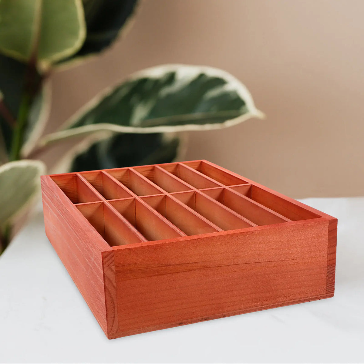 Wooden 12-Grid Desktop Phone Organizer – Classroom & Office Desktop Phone Organizer PLUSH China Mainland