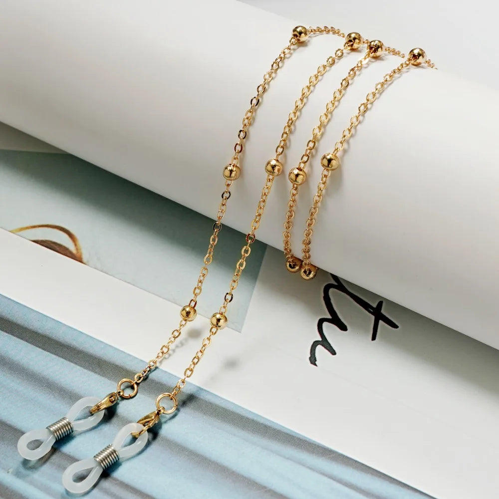 Pearl Bead Eyeglass Chain – Anti-Lost Glasses Holder Necklace Eyeglass Chain Lanyard PLUSH Style 10
