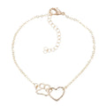 Dog Paw Love Bracelet – Gold & Silver Alloy Chain Charm Bracelet PLUSH Gold