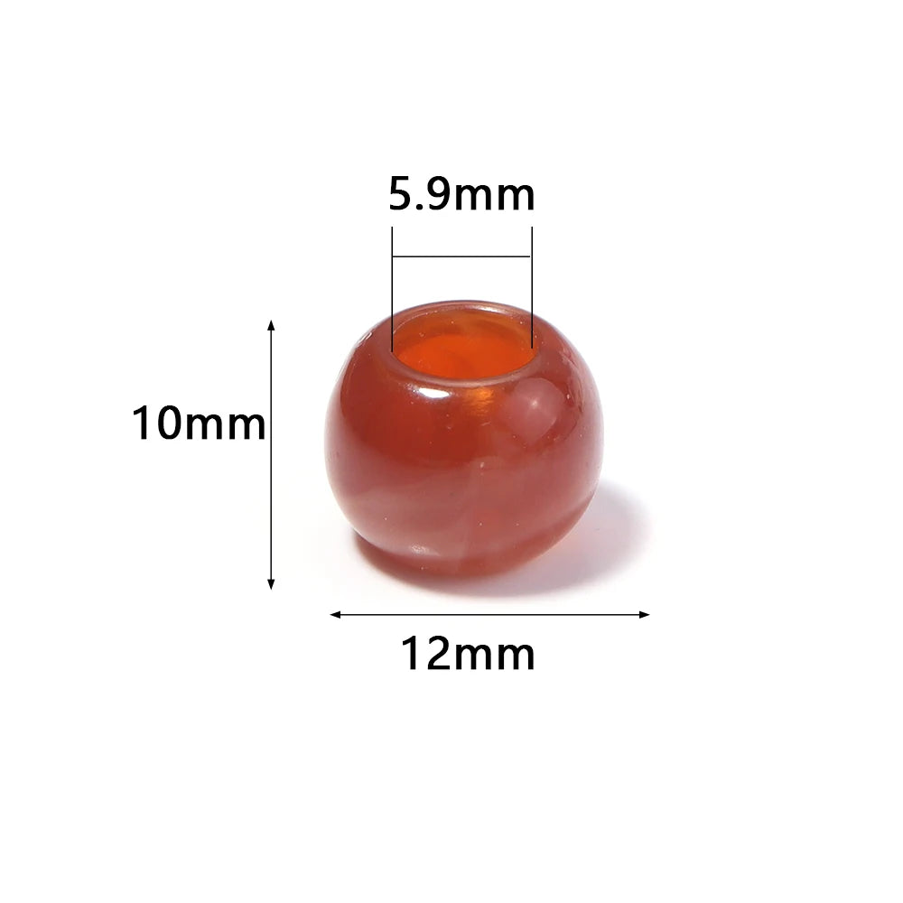 50pcs Acrylic Imitation Jade Dual Color Big Hole Spacer Beads Acrylic Spacer Beads PLUSH