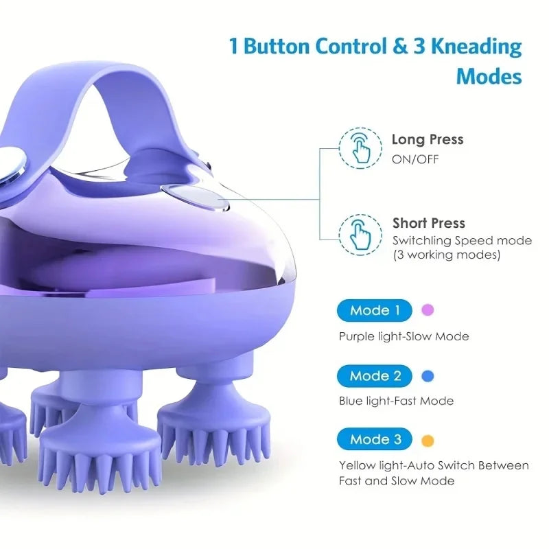Rechargeable Electric Scalp Massager – Handheld & Portable Electric Scalp Massager PLUSH