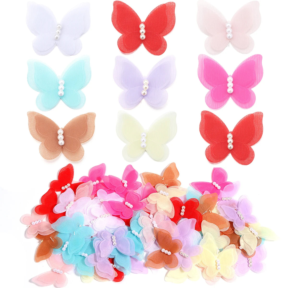 10pcs 3D Lace Butterfly Appliqués – DIY Sewing Craft Patches Fabric Appliqué Patch PLUSH