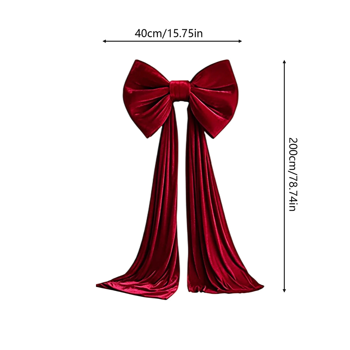 Extra-Large Velvet Christmas Tree Bow – Green & Pink Holiday Christmas Tree Bow PLUSH Red 200cm