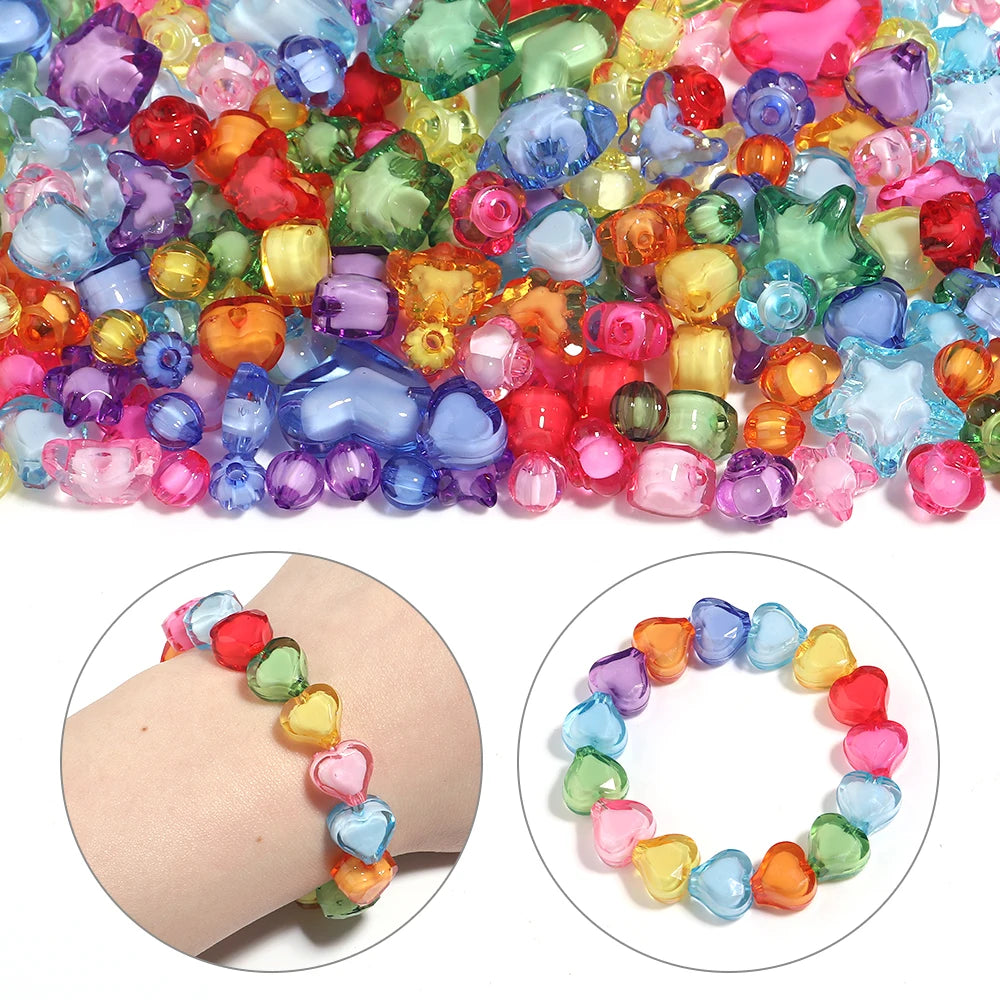 Pumpkin Butterfly Heart Star Acrylic Spacer Beads | DIY Jewelry Acrylic Spacer Beads PLUSH