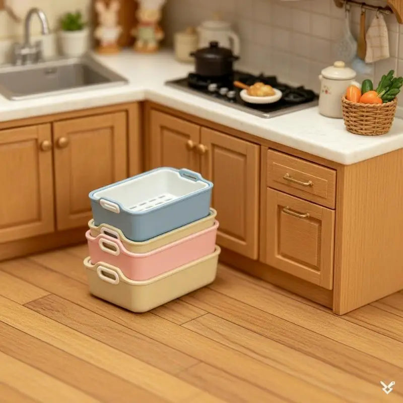 1:12 Scale Dollhouse Sink Organizer & Drain Basket with Tray Dollhouse Accessory PLUSH