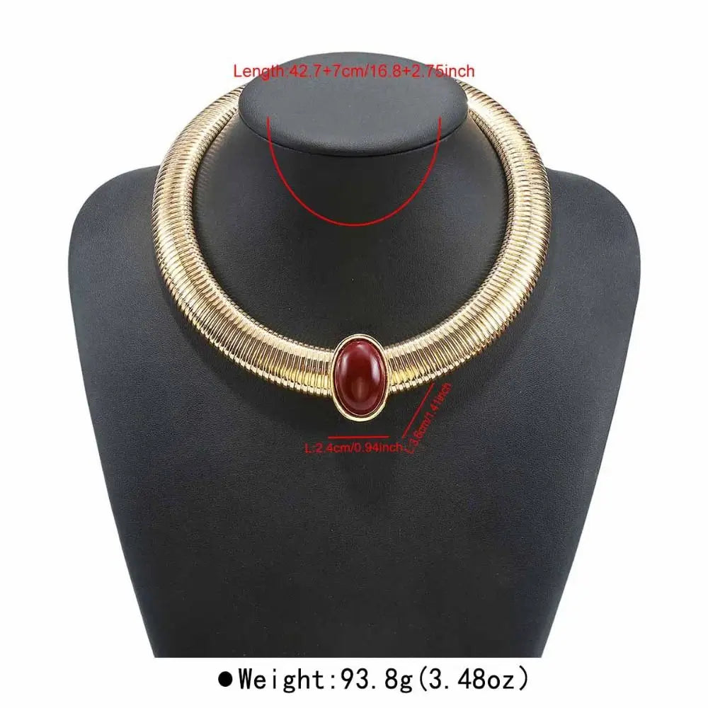 Chunky Snake Chain Choker Necklace – Gold & Silver Bohemian Choker Necklace PLUSH