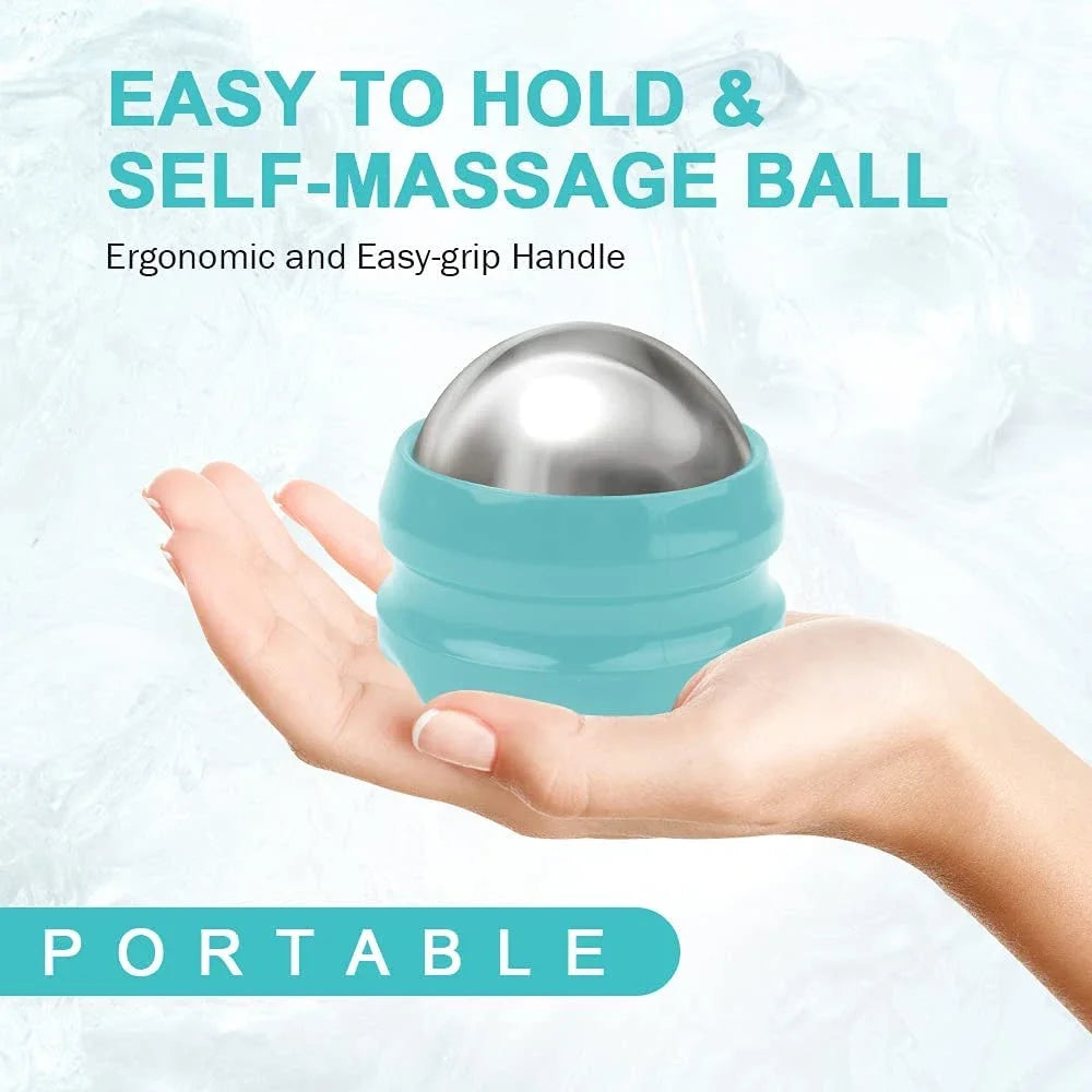 Ice & Heat Massage Ball Roller – Full Body Stainless Steel Tool Massage Ball Roller PLUSH