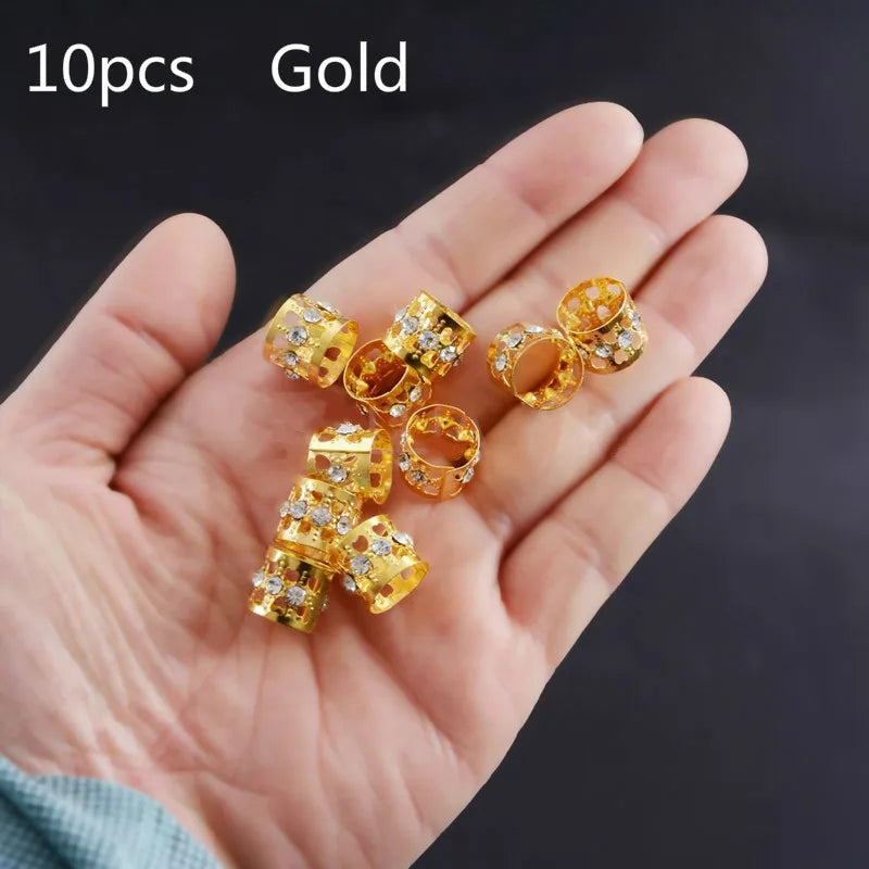 5pcs Dreadlock Beads Hair Cuffs Rings – Colorful Braid Clips Hair Braid Cuffs PLUSH 10pcs NO.29