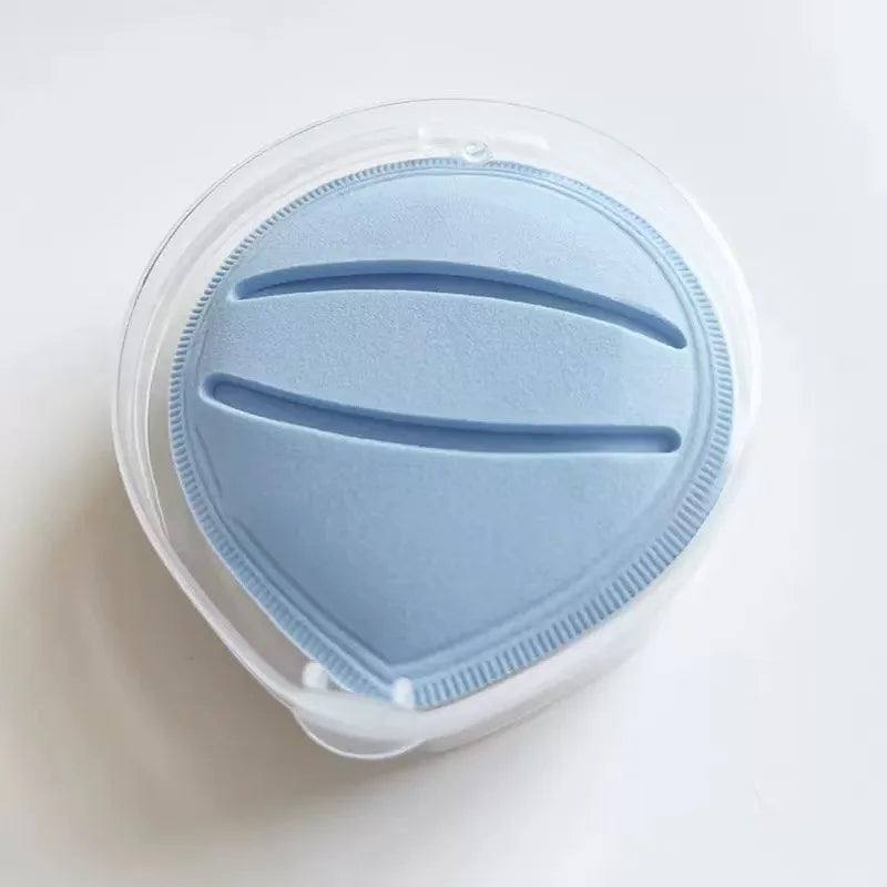 Large Air Cushion Powder Puff – Soft Foundation Sponge, Dry & Wet Makeup Sponge Puff PLUSH Blue BOX