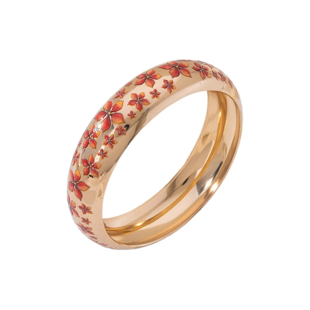 Boho Flower Bangle – Colorful Vintage Ethnic Bracelet for Women Ethnic Bangle Bracelet PLUSH Style 12