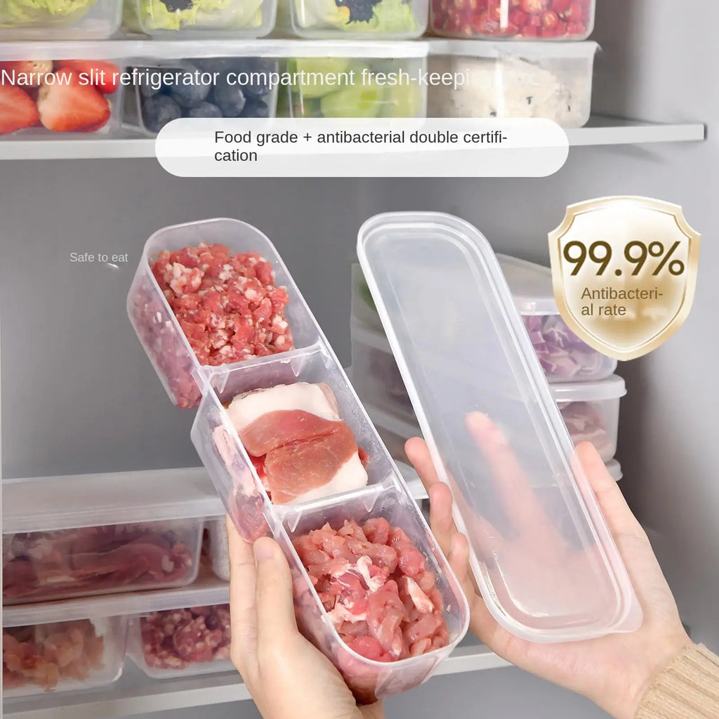 Clear 2/3 Grid Fridge Organizer Box | Stackable Food Storage Food Storage Organizer PLUSH