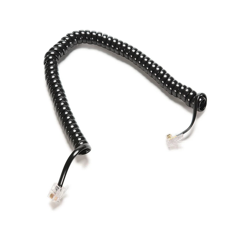 RJ12 4P4C Coiled Telephone Handset Extension Cord 6.5FT Telephone Coiled Cord PLUSH