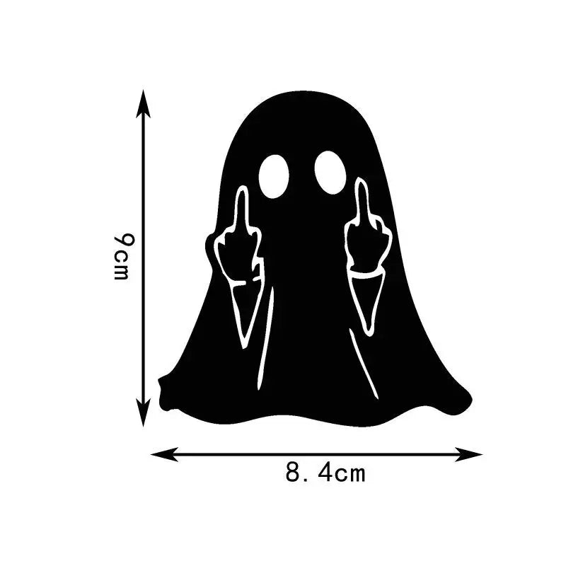 Funny Ghost Middle Finger Car Sticker – Waterproof PVC Decal Car Decal Sticker PLUSH D