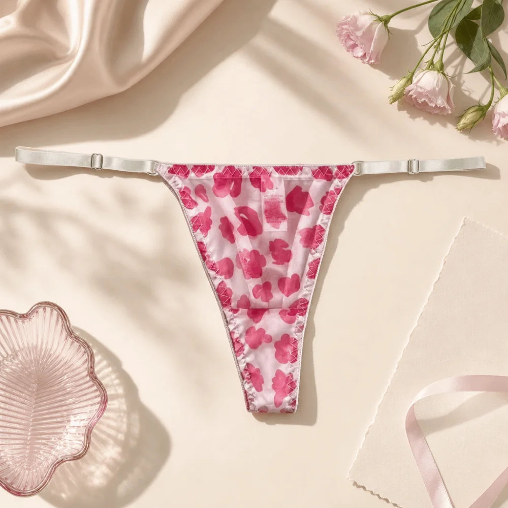 Women's Lace Floral Thong Low Rise Briefs – S to XL Women's Thong Briefs PLUSH