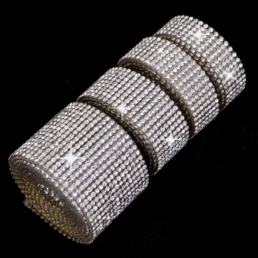 Self-Adhesive Rhinestone Trim Band Crystal Strip Tape | DIY Rhinestone Trim Tape PLUSH
