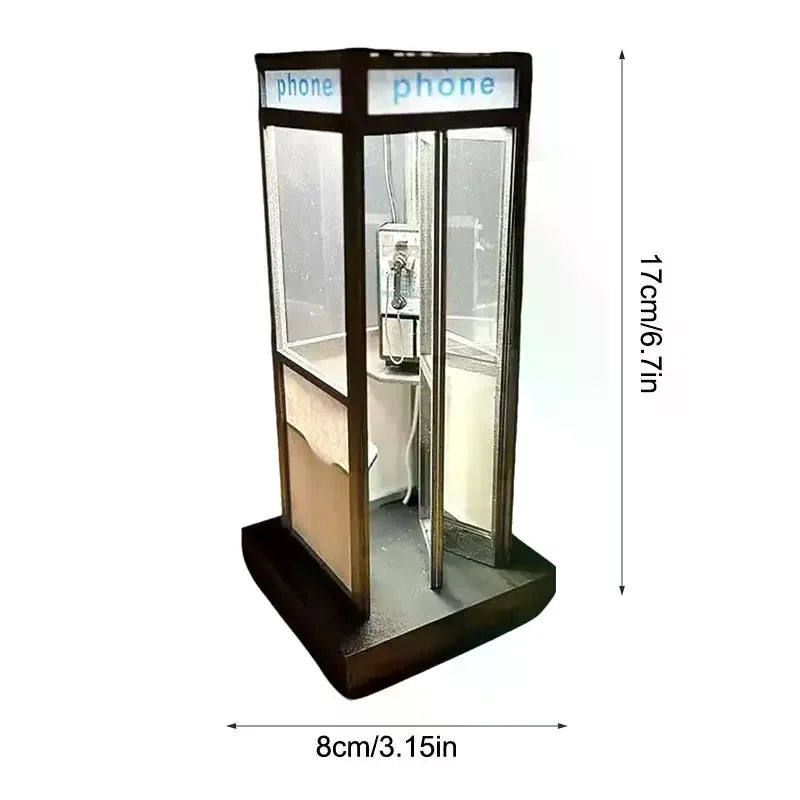 Retro Telephone Booth Table Lamp – Warm LED Night Light Decorative Table Lamp PLUSH