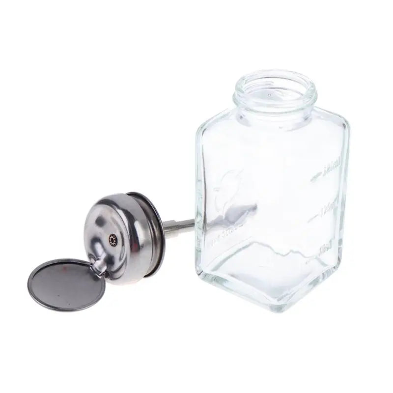 Glass Pump Dispenser Bottle 150ml – Refillable Nail Salon Jar Nail Pump Dispenser PLUSH
