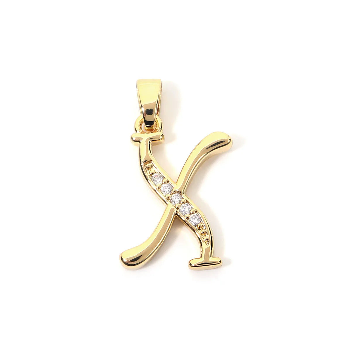 Metal A-Z Zircon Initial Letter Charm Pendant – DIY Jewelry Initial Letter Charm PLUSH X 11X17mm
