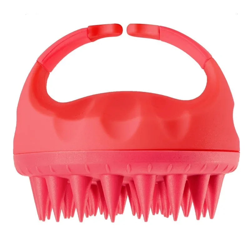 Silicone Scalp Massage Brush – Hair Washing Massager Comb Scalp Massage Brush PLUSH Red