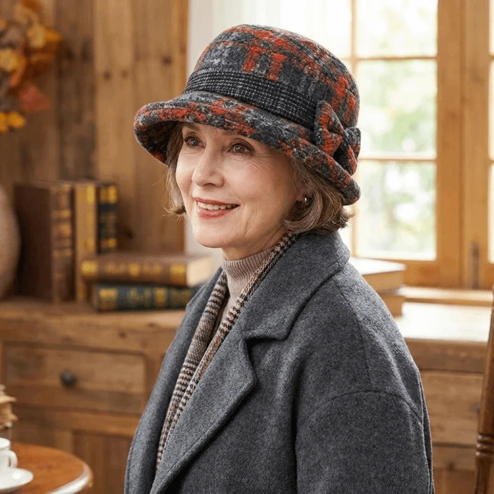 Women's Woolen Bow Bucket Hat – Warm Foldable Cloche Hat Women's Bucket Hat PLUSH