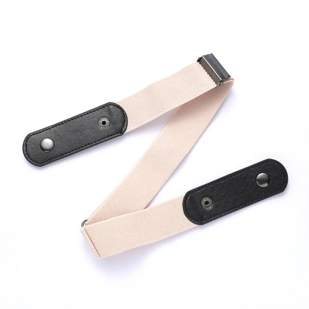 Women's Buckle-Free Elastic Invisible Belt – No-Hole Design Elastic Fashion Belt PLUSH beige