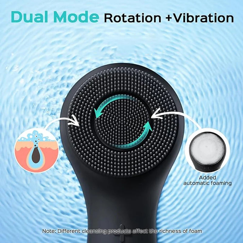 USB Rechargeable Silicone Facial Cleansing Brush | 360° Rotating Facial Cleansing Brush PLUSH