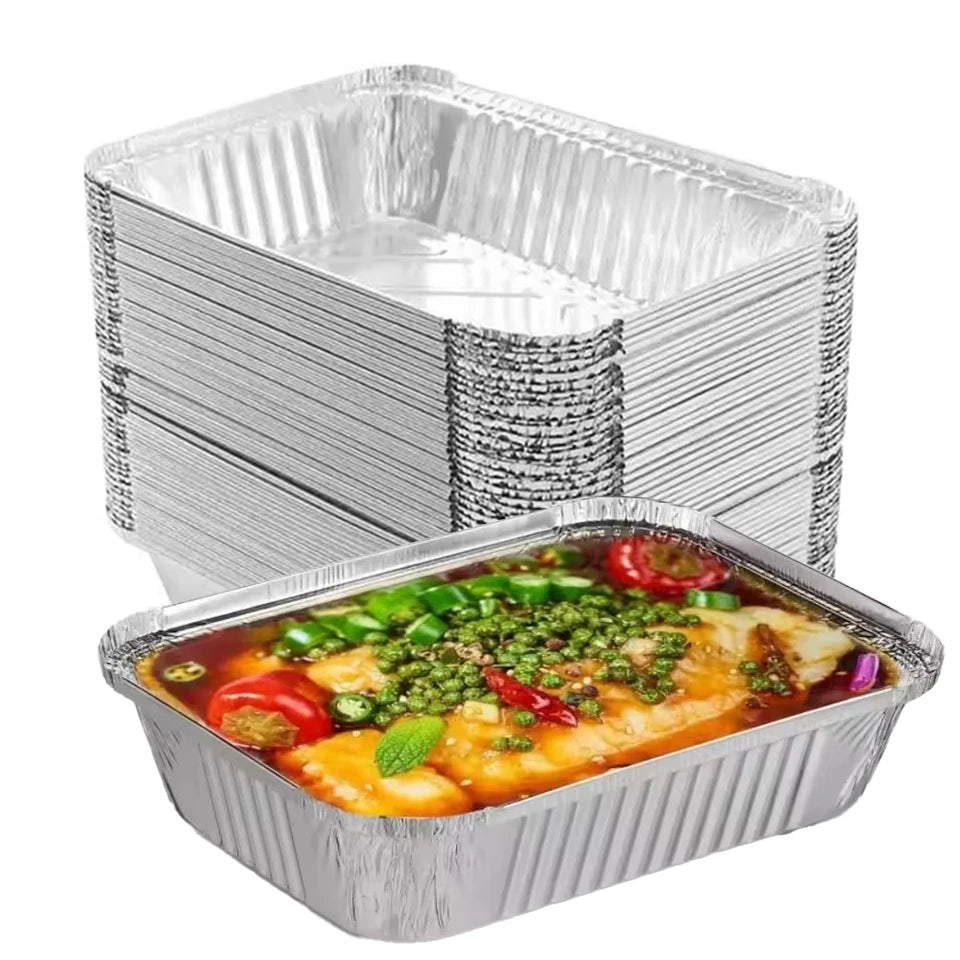 Disposable Aluminum Foil Pans 10/20PCS – BBQ & Baking Trays Foil Baking Pans PLUSH