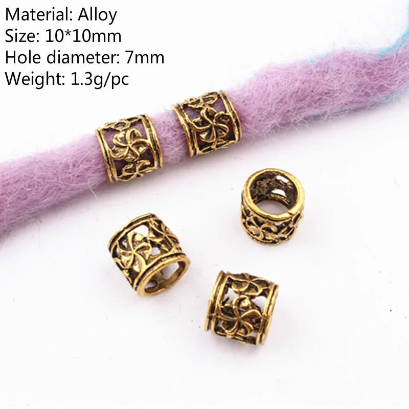 5pcs Metal Dreadlock Bead Cuffs Hair Braid Rings 3D Charms Dreadlock Hair Beads PLUSH 5pcs NO.3