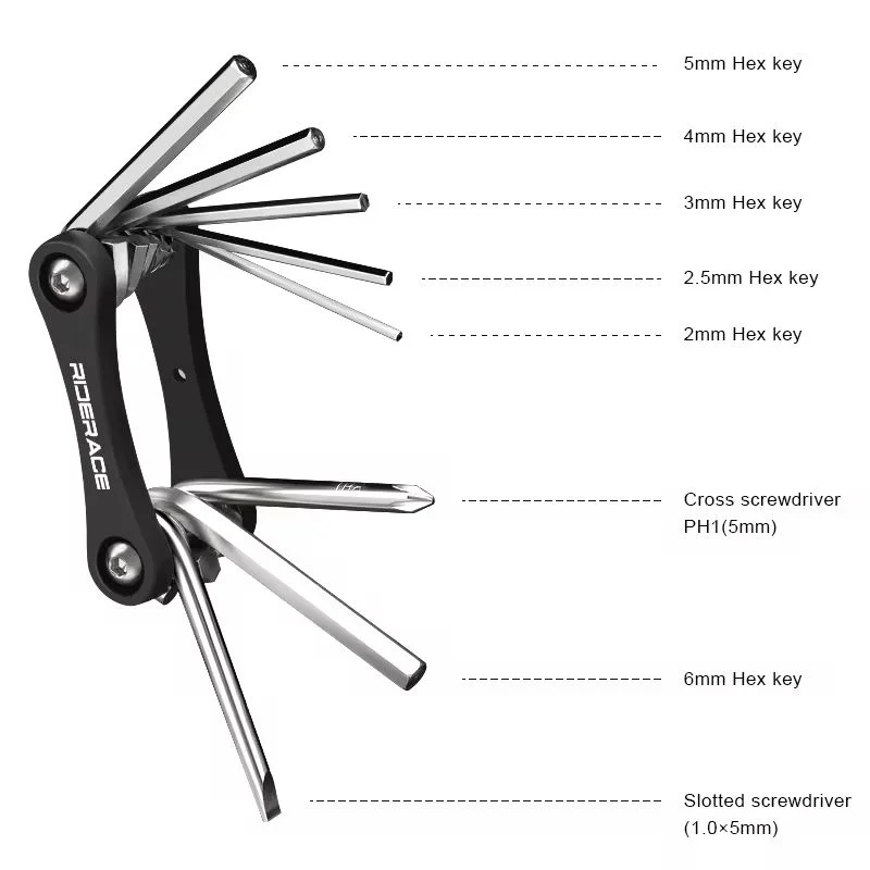 8-in-1 Bicycle Multi-Tool CRV Steel Hex Allen Wrench Set Bicycle Multi-Tool PLUSH