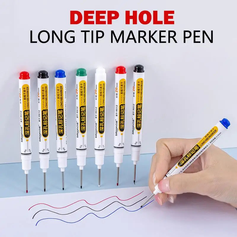 Deep Hole Marker Pens – Waterproof Long Nib Construction Pen Deep Hole Marker PLUSH