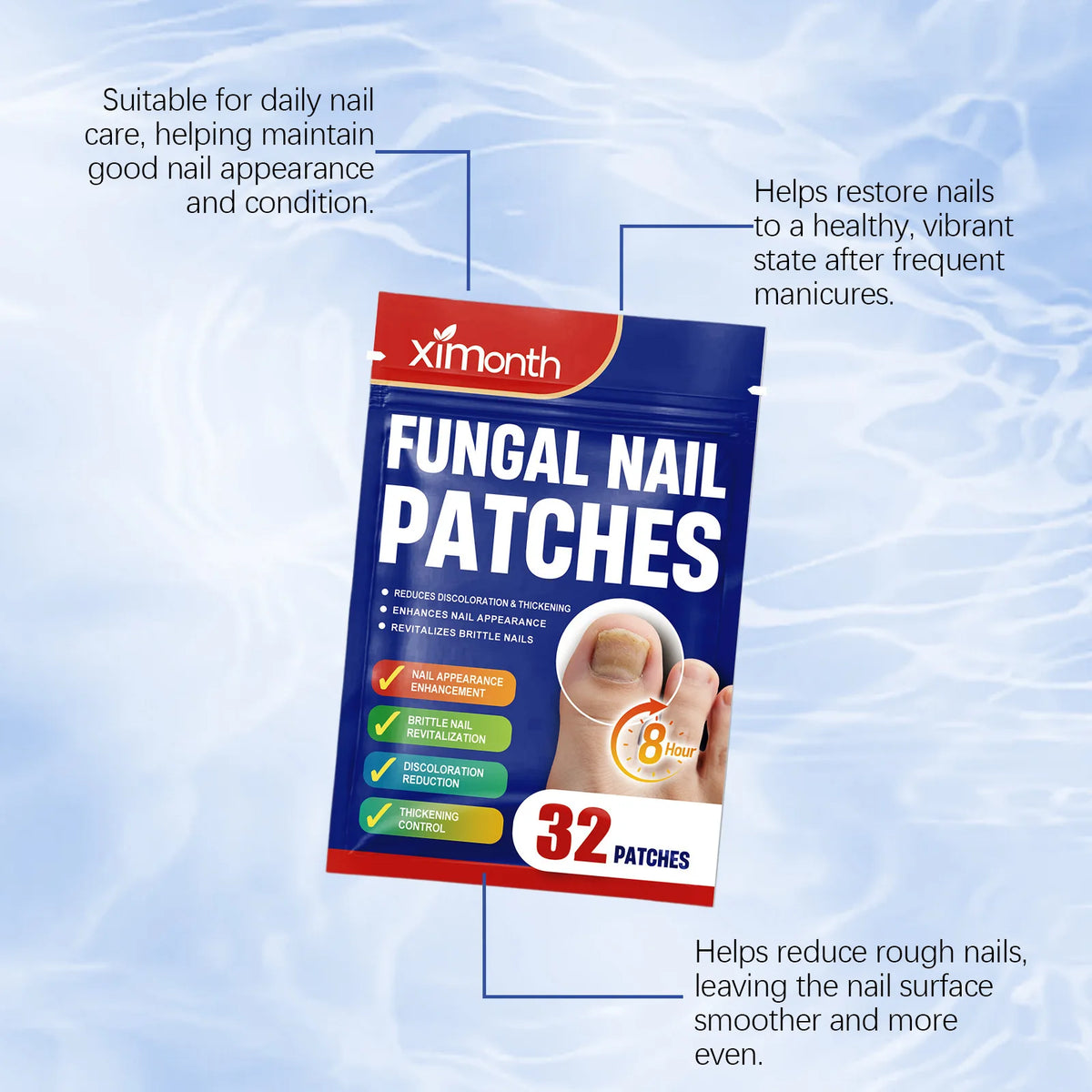 Tea Tree Nail Repair Patches 32pcs – Daily Nail Care Nail Repair Patch PLUSH