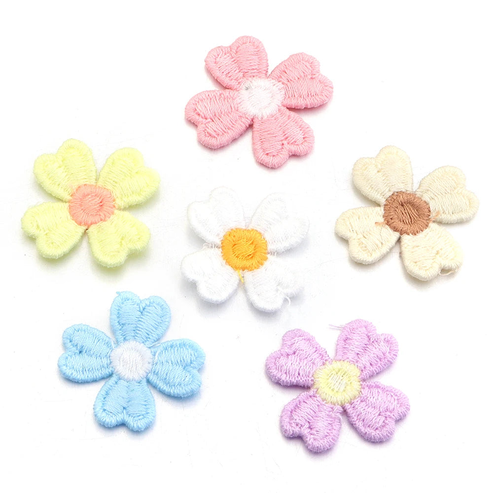 20pcs Flower Embroidered Sew-On Patches – Multicolor Appliques Embroidered Sew-On Patches PLUSH