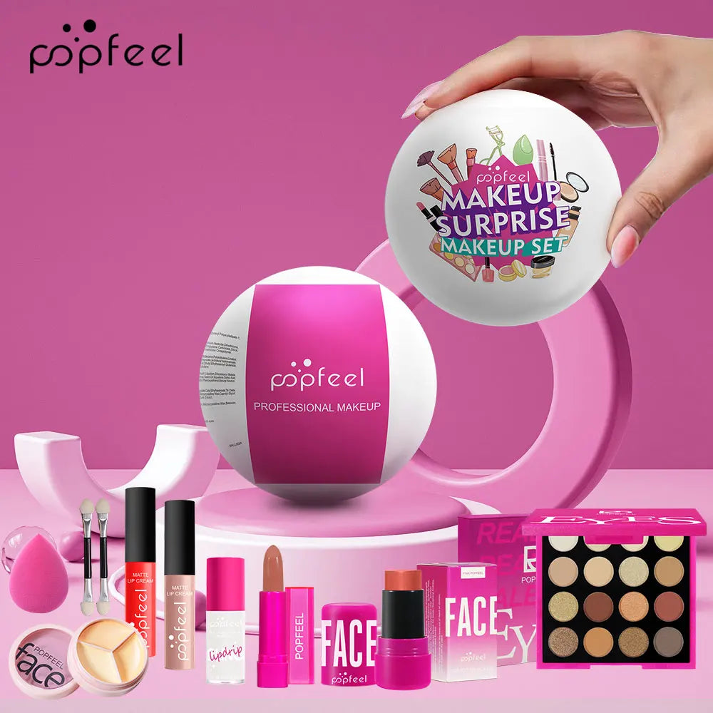 POPFEEL Surprise Makeup Ball Gift Set – Festive Cosmetic Bundle Makeup Gift Set PLUSH
