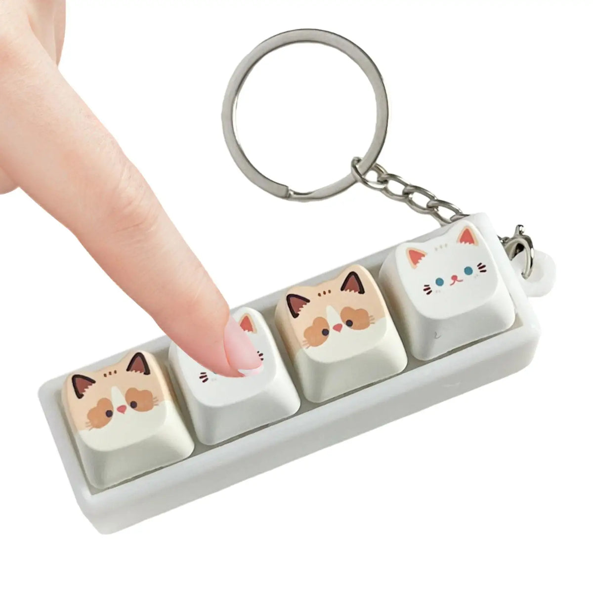 Cute Cat Keycap Fidget Keychain | Clicky Keyboard Toy Fidget Keychain Toy PLUSH