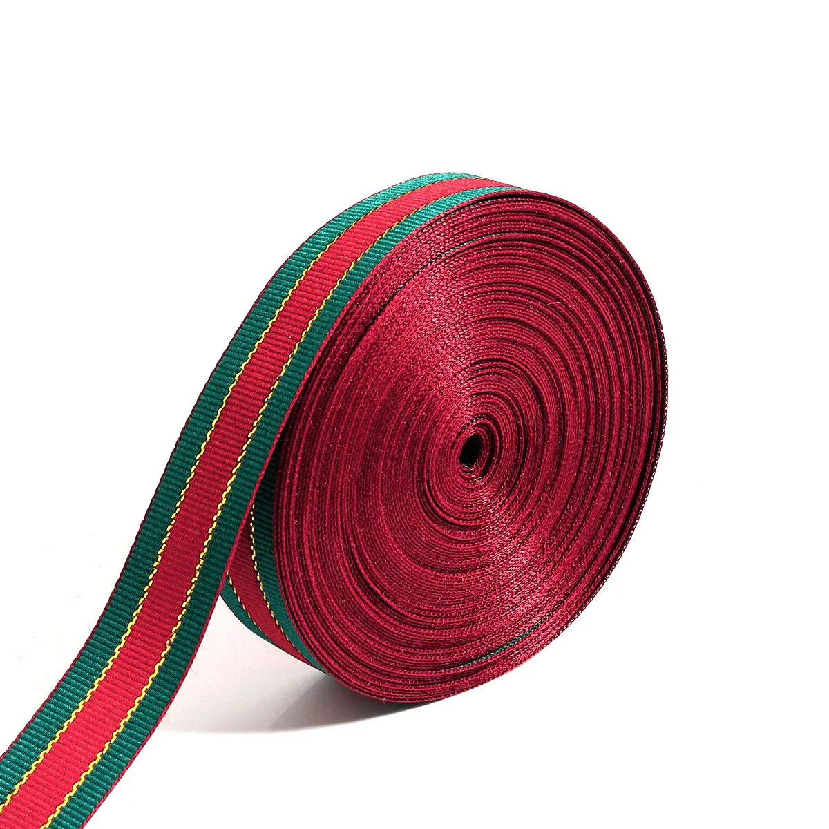 Red Green Stripe Christmas Ribbon 5-10 Yards | DIY Gift Wrap Craft Ribbon PLUSH Type B 1.5cmx10yards roll
