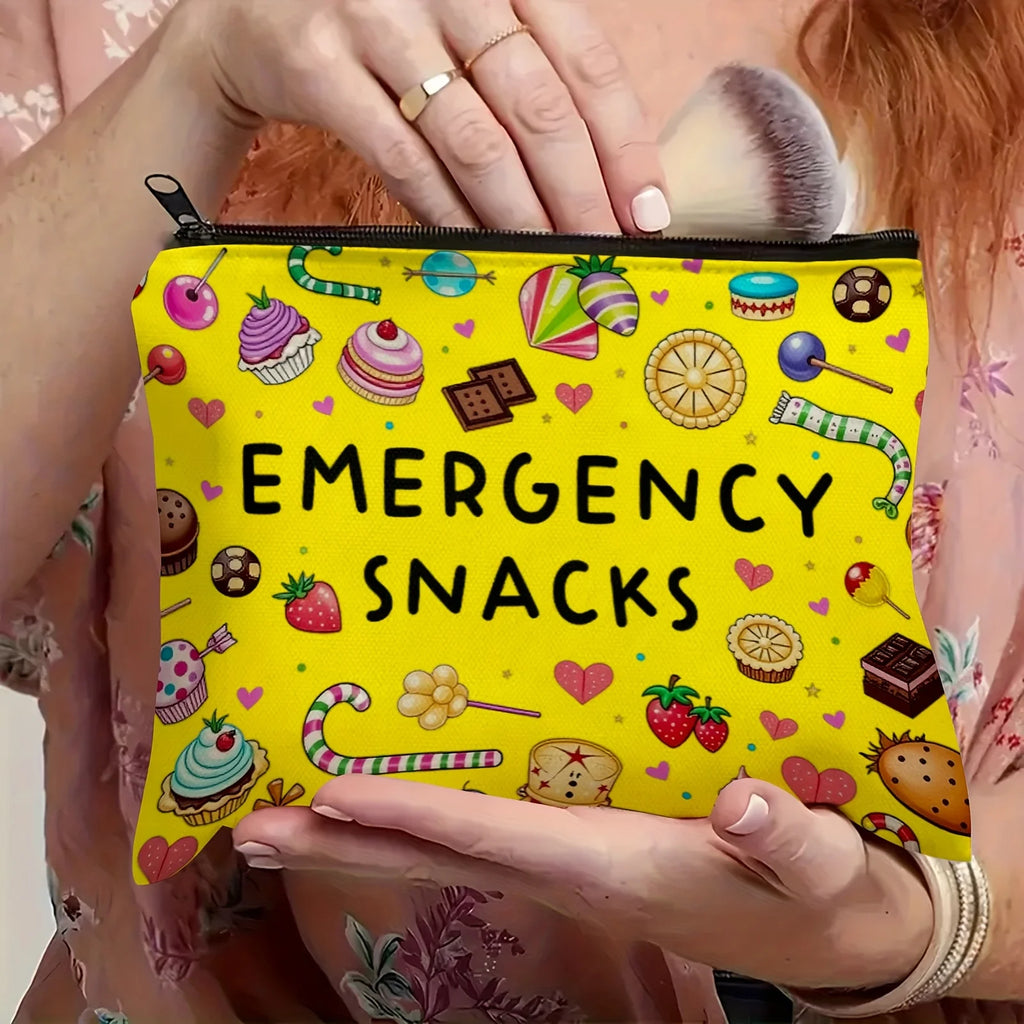 Snack Themed Makeup Bag – Cute Zipper Pouch & Jewelry Organizer Cosmetic Zipper Bag PLUSH