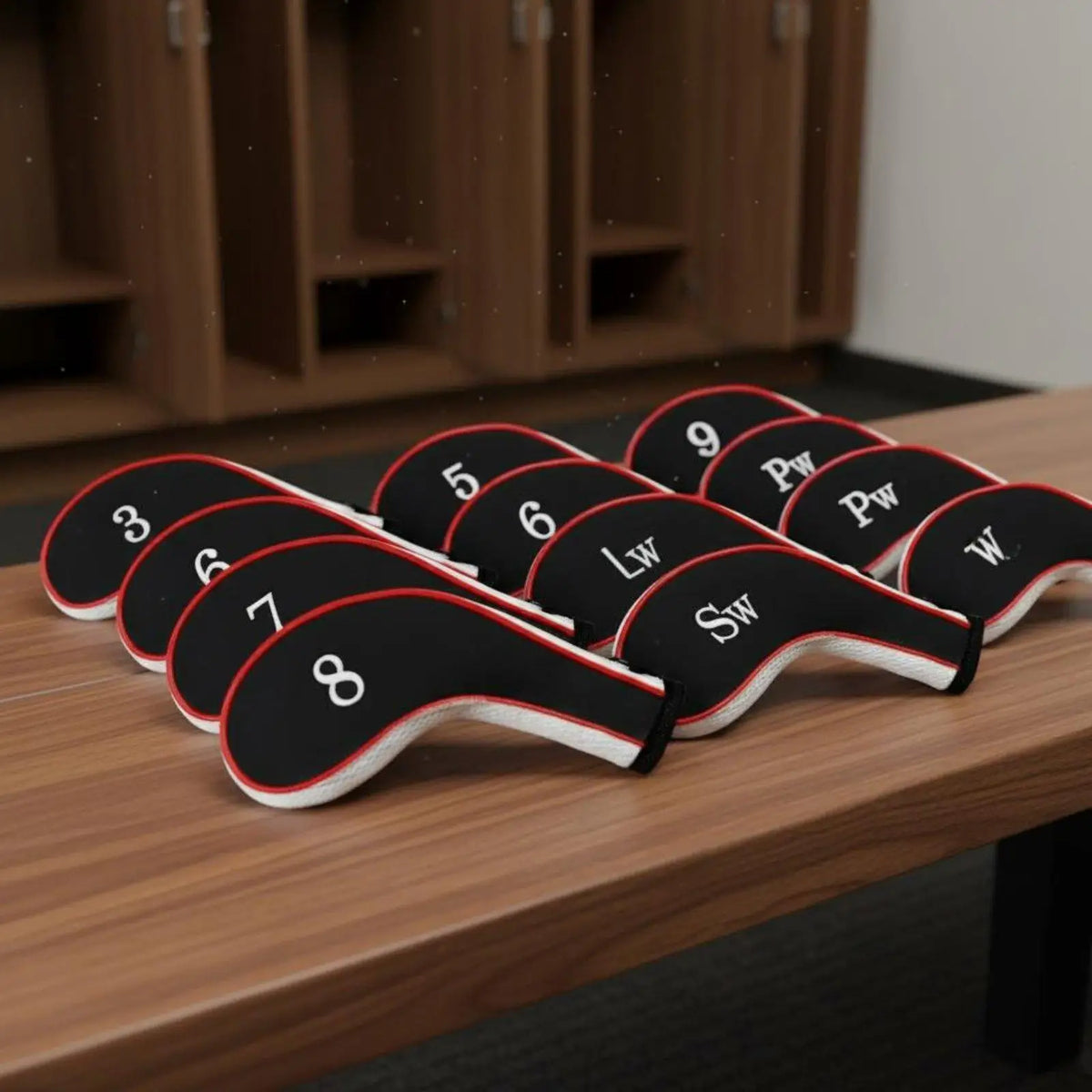 Golf Iron Headcovers 12-Piece Set | Zippered Neoprene Protectors Golf Iron Headcovers PLUSH