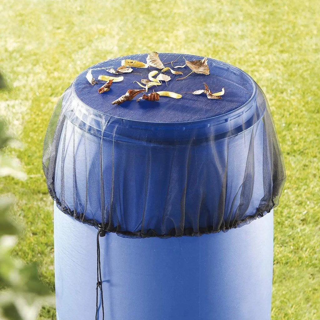 Rain Barrel Mesh Cover with Drawstring – Leaf & Debris Screen Rain Barrel Cover PLUSH