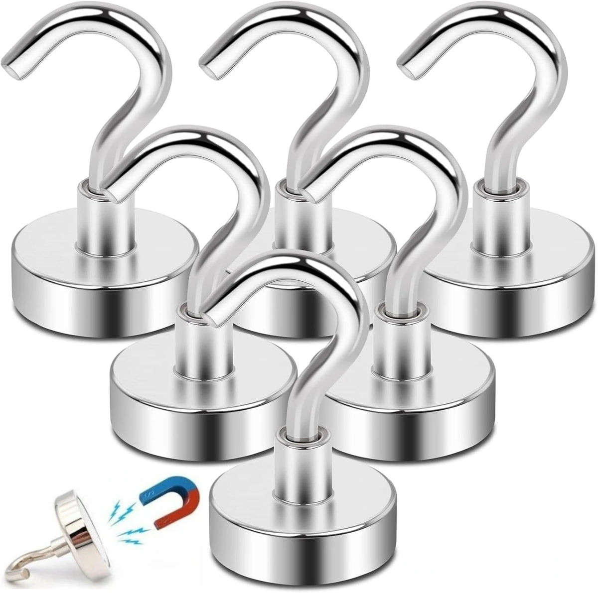 Strong Magnetic Hooks | Stainless Steel Multi-Purpose Hangers Magnetic Storage Hooks PLUSH