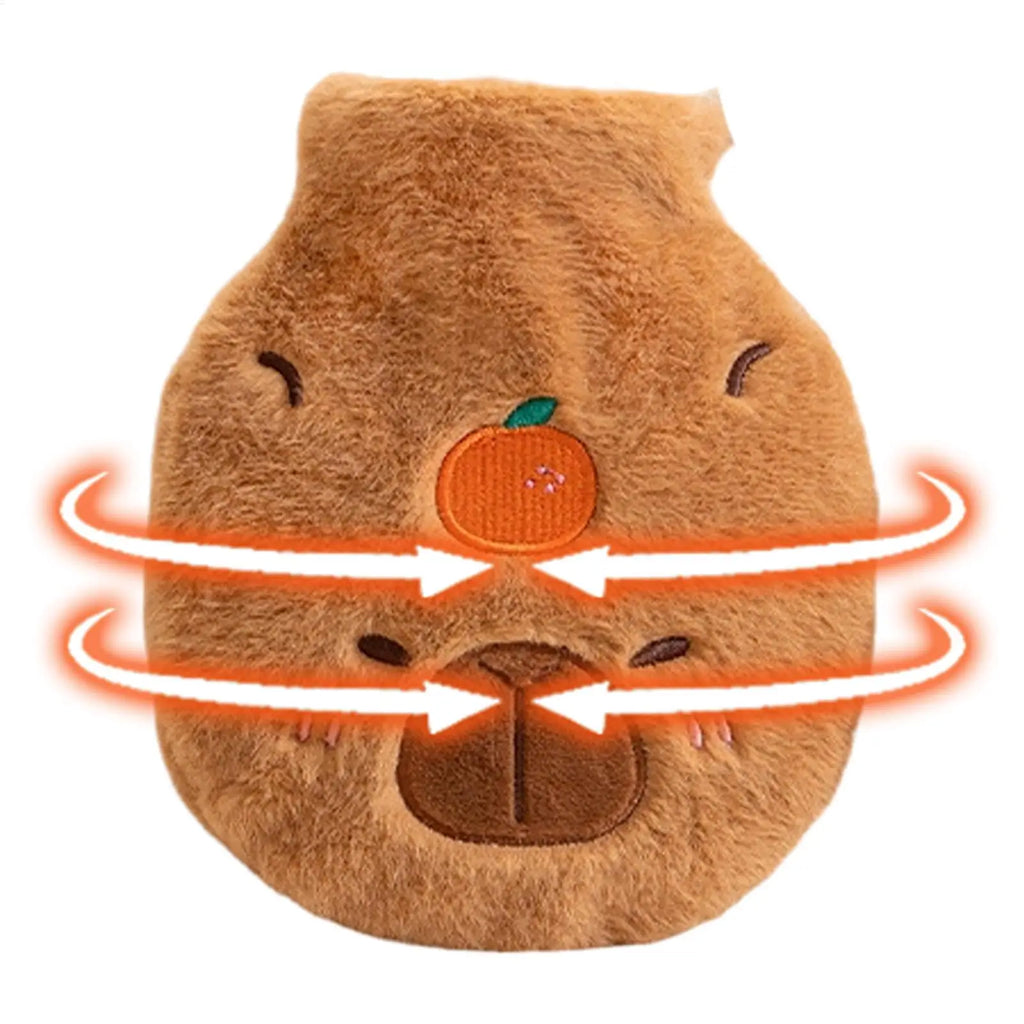 Capybara Plush Hot Water Bottle – Flannel Cozy Hand Warmer Hot Water Bottle PLUSH