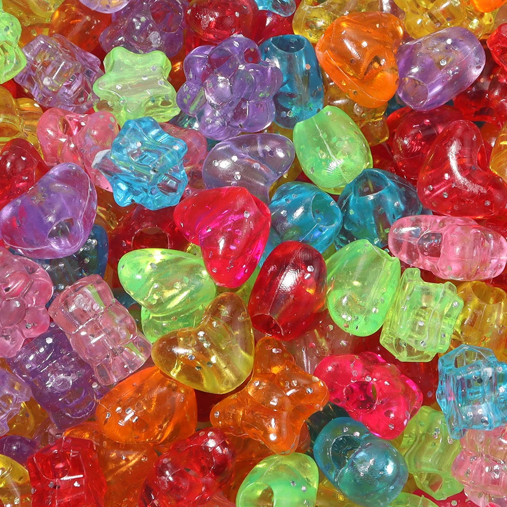 100pcs Colorful Transparent Acrylic Spacer Beads – DIY Jewelry Acrylic Spacer Beads PLUSH