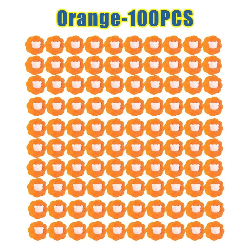 Laundry Washing Balls – Lint & Pet Hair Remover 6pcs Laundry Washing Balls PLUSH Orange 100PCS