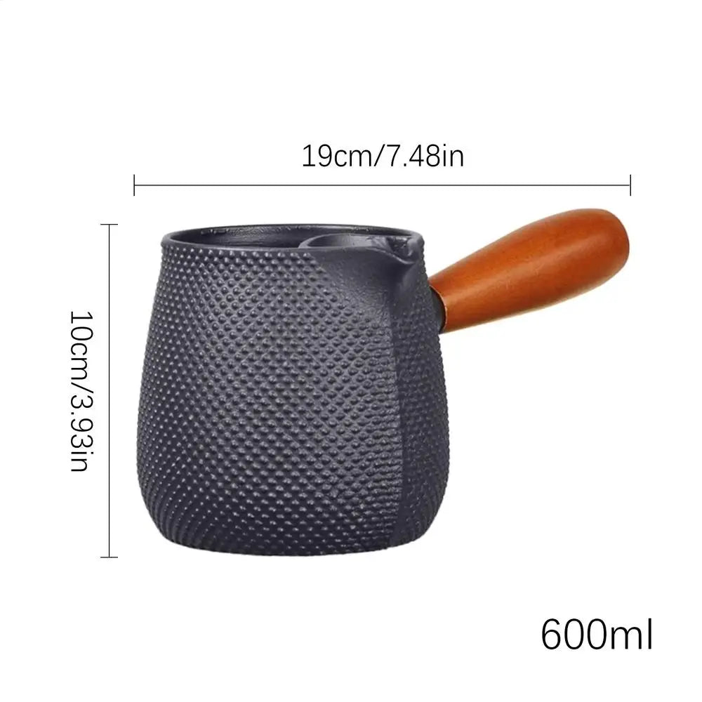 Cast Iron Teapot 600ml – Spill-Proof Kettle, Multi-Stove Cast Iron Teapot PLUSH 600ml