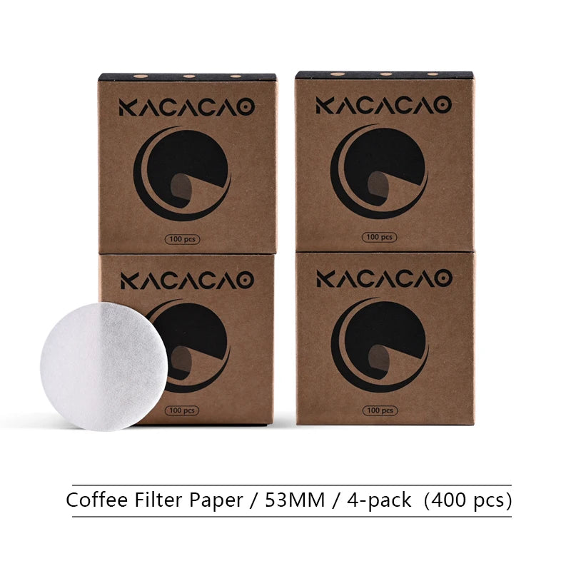 KACACAO Espresso Paper Filters 51/53/58mm – 100pcs Puck Screen Espresso Filter Paper PLUSH 53mm-400pcs
