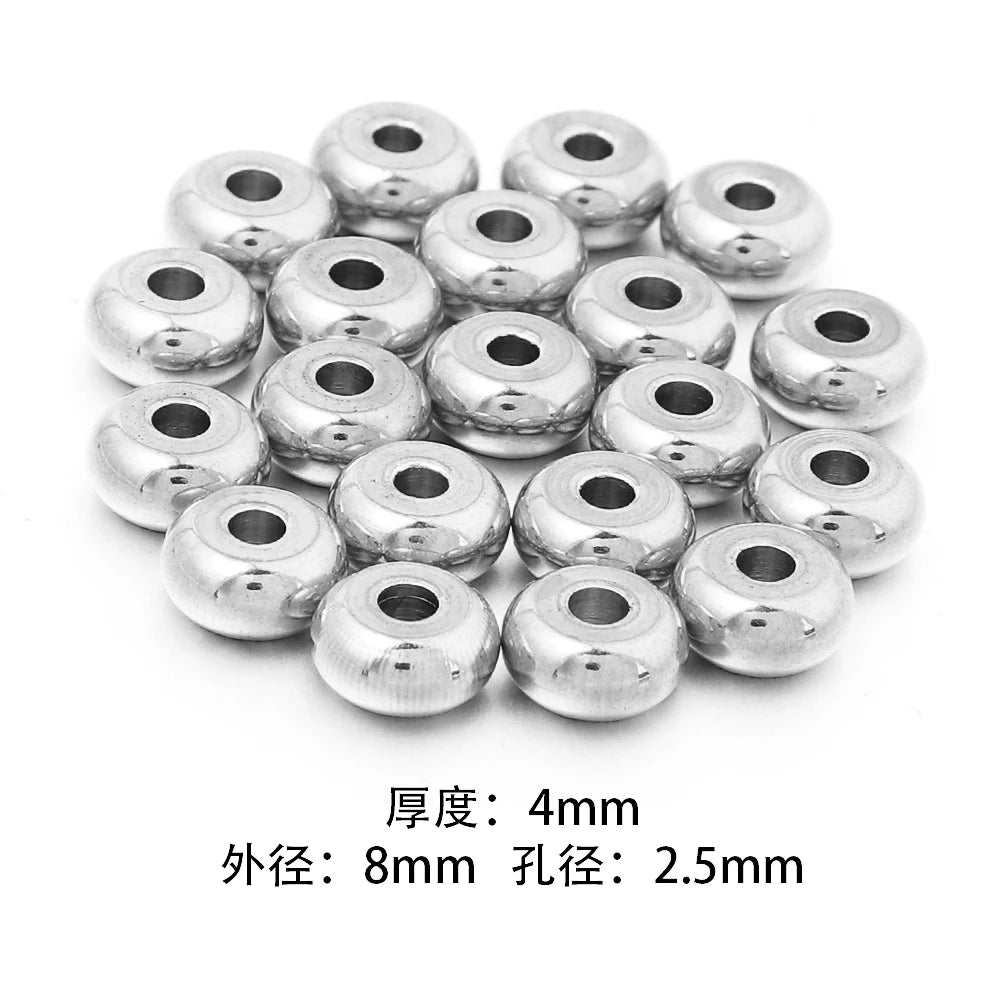Stainless Steel Flat Disc Spacer Beads Gold Silver – 20-50pcs